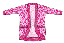Load image into Gallery viewer, Pink Glitter Leopard Kids Cocoon Cardigan