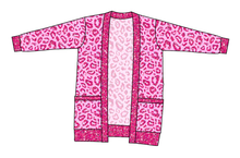 Load image into Gallery viewer, Pink Glitter Leopard Kids Grandpa Cardigan