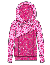 Load image into Gallery viewer, Pink Glitter Leopard Ladies Hoodie