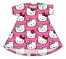 Load image into Gallery viewer, Purrfect Friends Basic T-Shirt Dress