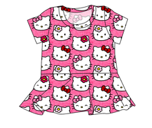 Load image into Gallery viewer, Purrfect Friends Ladies' Peplum Top