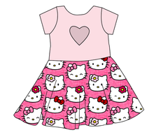 Load image into Gallery viewer, Purrfect Friends Molly Heart Back Twirly Dress