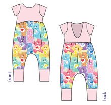 Load image into Gallery viewer, Care-A-Lot Friends Low Back Romper and Bubble Romper
