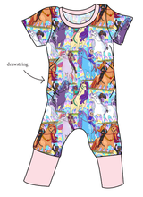 Load image into Gallery viewer, Unicorn Riders Grow With Me Pants And Shorts Romper