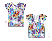 Load image into Gallery viewer, Unicorn Riders Low Back Ballerina Tee