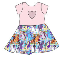 Load image into Gallery viewer, Unicorn Riders Molly Heart Back Twirly Dress
