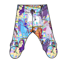 Load image into Gallery viewer, Unicorn Riders Newborn Footed Pants