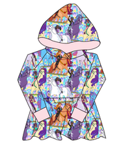 Load image into Gallery viewer, Unicorn Riders Peplum Hoodie (or Crewneck)