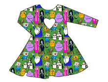 Load image into Gallery viewer, Time For An Adventure Molly Heart Back Twirly Dress