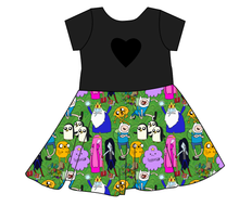 Load image into Gallery viewer, Time For An Adventure Molly Heart Back Twirly Dress