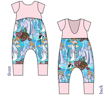 Load image into Gallery viewer, Story Of A Swan Low Back Romper and Bubble Romper