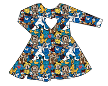 Load image into Gallery viewer, Alaska Bound Molly Heart Back Twirly Dress