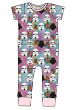 Load image into Gallery viewer, Floral Space Troopers Bennett Pants and Shorts Length T-Shirt Romper