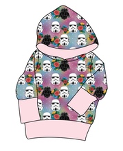 Load image into Gallery viewer, Floral Space Troopers Grow With Me Hoodie (or Crewneck)