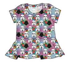 Load image into Gallery viewer, Floral Space Troopers Ladies' Peplum Top