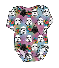 Load image into Gallery viewer, Floral Space Troopers Lap Neck Bodysuit