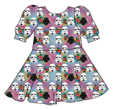 Load image into Gallery viewer, Floral Space Troopers Prairie Dress