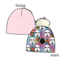 Load image into Gallery viewer, Floral Space Troopers Slouchy Beanie (Reversible!)