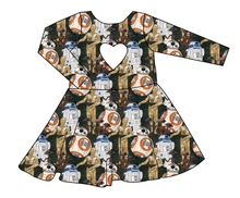 Load image into Gallery viewer, The Droids You're Looking For Molly Heart Back Twirly Dress
