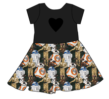 Load image into Gallery viewer, The Droids You're Looking For Molly Heart Back Twirly Dress