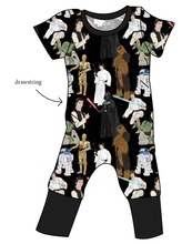 Load image into Gallery viewer, A Galaxy Far Far Away Grow With Me Pants And Shorts Romper