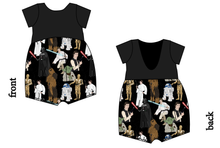 Load image into Gallery viewer, A Galaxy Far Far Away Low Back Romper and Bubble Romper