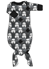 Load image into Gallery viewer, Space Troopers Newborn Knotted Gown