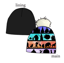 Load image into Gallery viewer, Park Stripes Slouchy Beanie (Reversible!)