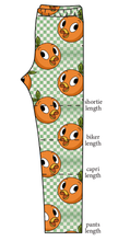 Load image into Gallery viewer, Orange Cutie Check Basic Leggings