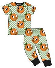 Load image into Gallery viewer, Orange Cutie Check Basic Loungewear Set