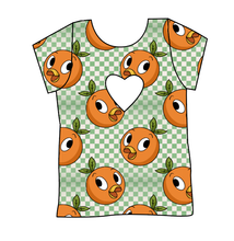 Load image into Gallery viewer, Orange Cutie Check Cambria Heart Back Tee