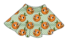Load image into Gallery viewer, Orange Cutie Check Circle Skirt