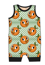Load image into Gallery viewer, Orange Cutie Check Emmett Pants And Shorts T-Shirt Romper