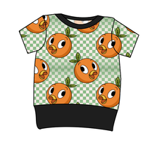 Load image into Gallery viewer, Orange Cutie Check Grow With Me Tee