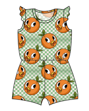 Load image into Gallery viewer, Orange Cutie Check Ivy Summer Romper