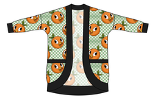 Load image into Gallery viewer, Orange Cutie Check Kids Cocoon Cardigan