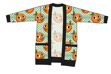 Load image into Gallery viewer, Orange Cutie Check Kids Grandpa Cardigan