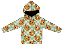 Load image into Gallery viewer, Orange Cutie Check Ladies Oversized Hoodie