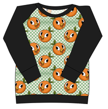 Load image into Gallery viewer, Orange Cutie Check Ladies' Classic Crewneck