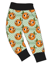 Load image into Gallery viewer, Orange Cutie Check Ladies' Joggers and Jogger Shorts