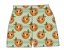 Load image into Gallery viewer, Orange Cutie Check Ladies' Lounge Shorts