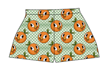 Load image into Gallery viewer, Orange Cutie Check Ladies' Lounge Shorts