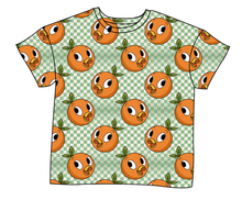 Load image into Gallery viewer, Orange Cutie Check Ladies' Oversized Tee