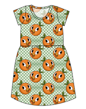 Load image into Gallery viewer, Orange Cutie Check Ladies' Play Dress