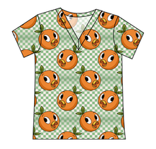 Load image into Gallery viewer, Orange Cutie Check Ladies' Slouchy V-Neck Tee