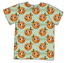 Load image into Gallery viewer, Orange Cutie Check Mens' Tee