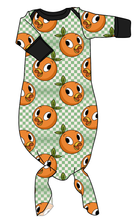 Load image into Gallery viewer, Orange Cutie Check Newborn Knotted Gown