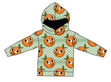 Load image into Gallery viewer, Orange Cutie Check Oversized Hoodie