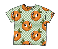 Load image into Gallery viewer, Orange Cutie Check Oversized Tee