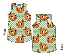 Load image into Gallery viewer, Orange Cutie Check Summer Tank